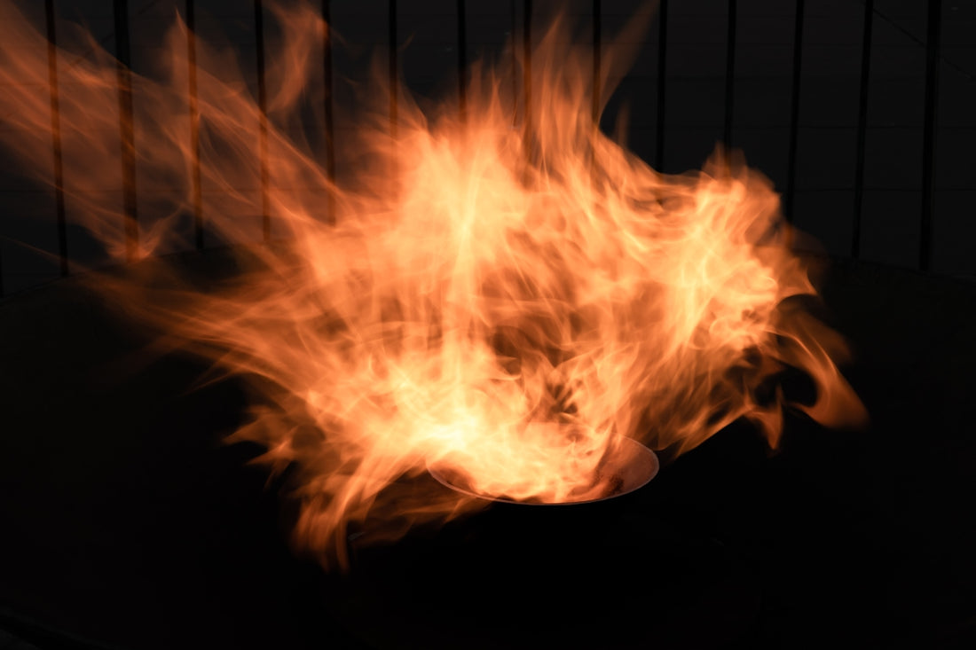 fire in the dark during night time