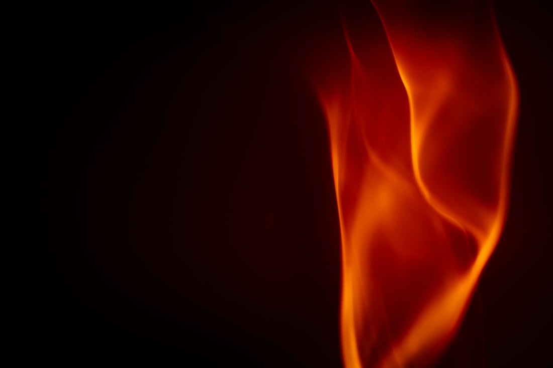 a red and orange fire