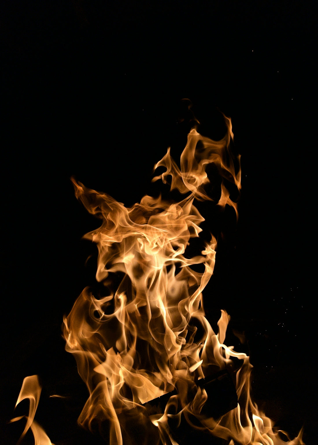 a close-up of a fire